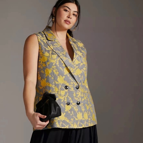 Anthropologie x Hutch Longline Vest Canary - Picture 1 of 7